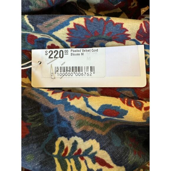 Ranna Gill Pleated Velvet Blouse M - Picture 10 of 10